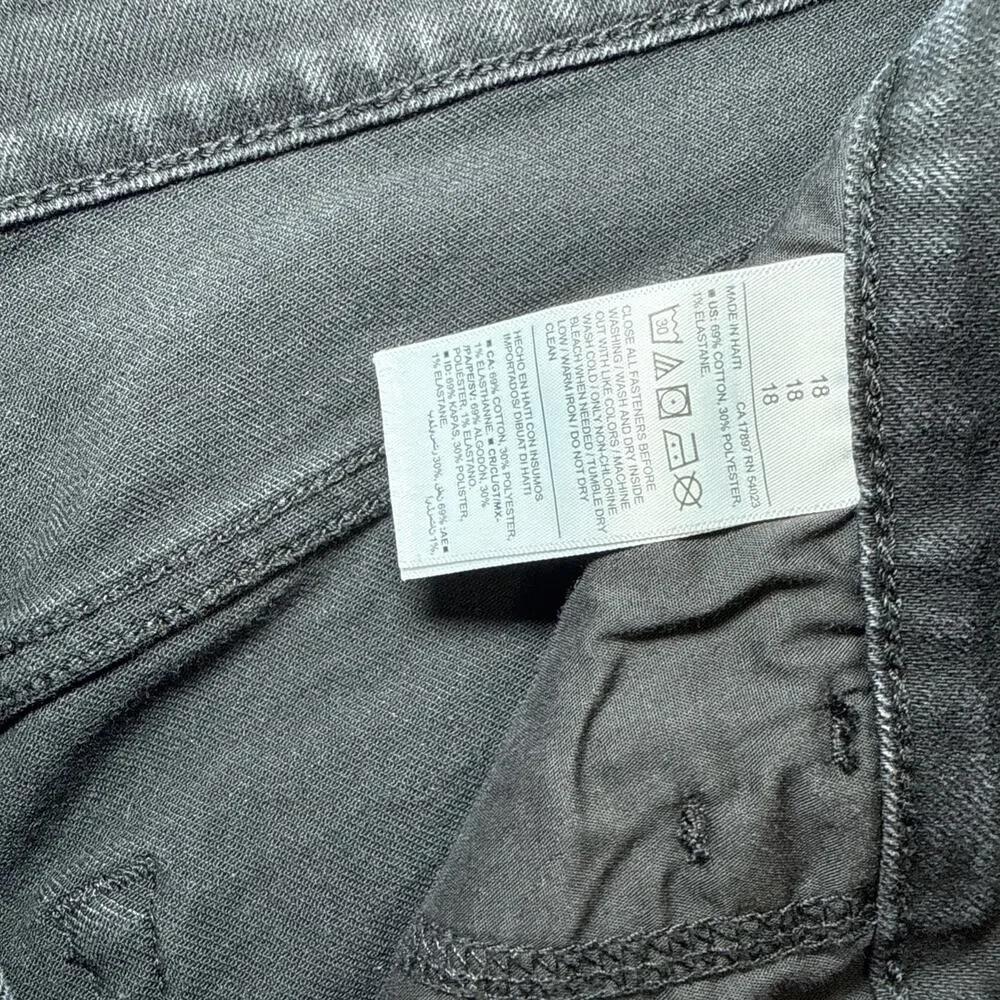 Old Navy Womens 18 Jeans Black Denim High Rise Wow Straight Comfort Stretch EUC - Picture 3 of 11
